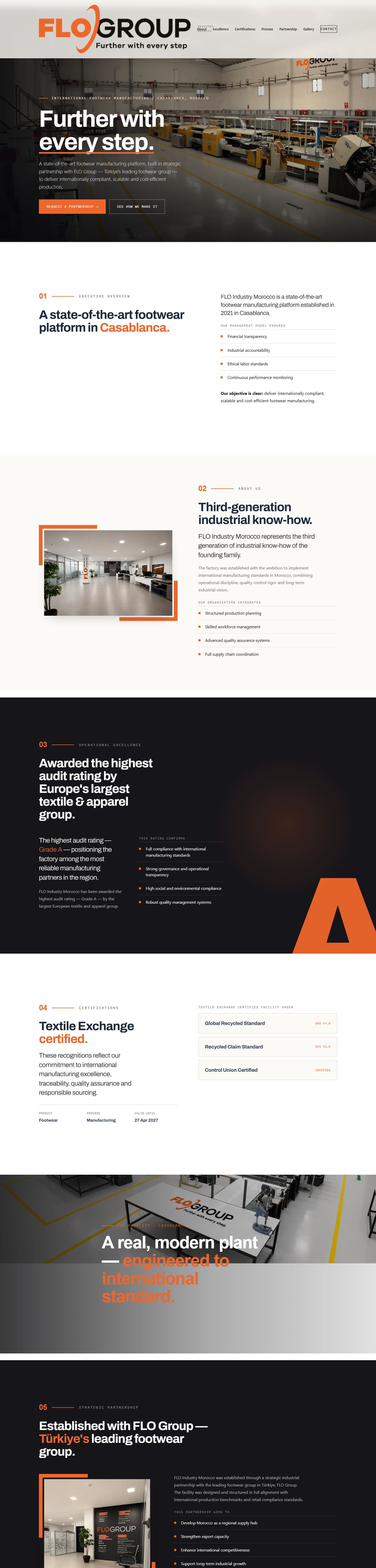 Full homepage of FLO Industry Morocco