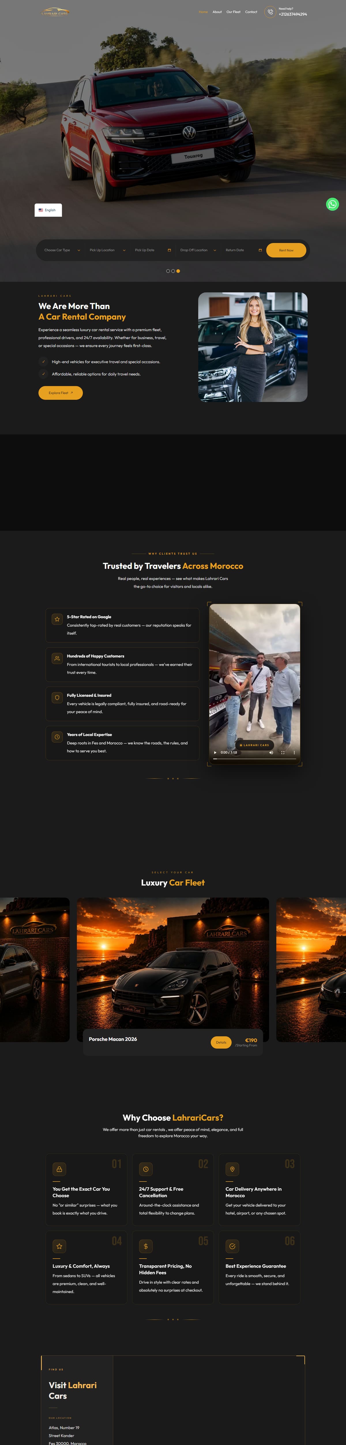 Full homepage of Lahrari Cars